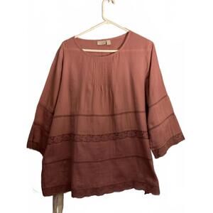 Logo by Lori Goldstien Mauve Blouse Size 14